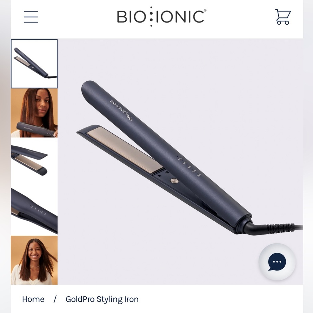 Bio Ionic GoldPro Styling Iron in Dark BlackGray with Gold Plates New in 📦
